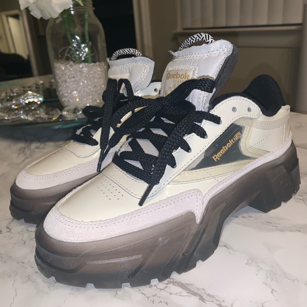 Reebok Club C Cardi B Shoe-Chalk/Matte Gold/ Black